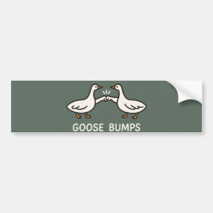 Funny Goose Bumps Cartoon   Fist Bump Geese Animal Bumper Sticker