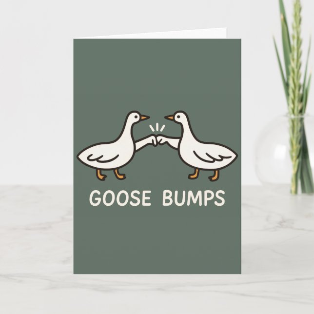 Funny Goose Bumps Cartoon | Fist Bump Geese Animal Card (Front)