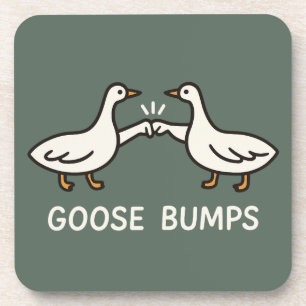 Funny Goose Bumps Cartoon   Fist Bump Geese Animal Coaster