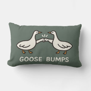 Funny Goose Bumps Cartoon   Fist Bump Geese Animal Lumbar Cushion