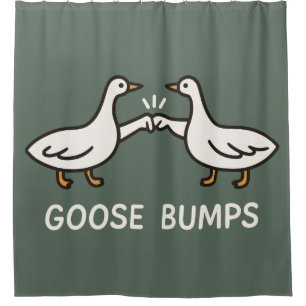 Funny Goose Bumps Cartoon Fist Bump Geese Animal Shower Curtain