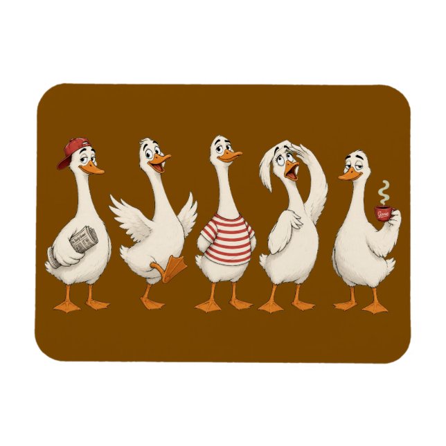 Funny Goose Character Set Magnet (Horizontal)