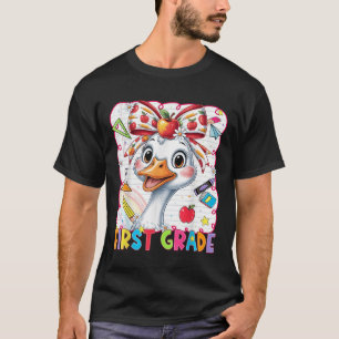 Funny Goose Coquette Bow First Grade Back To Schoo T-Shirt