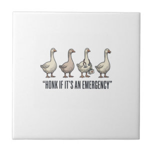 Funny Goose Emergency Honk Vintage Shirt Design_1 Ceramic Tile