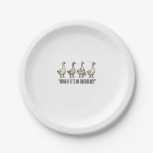 Funny Goose Emergency Honk Vintage Shirt Design_1 Paper Plate