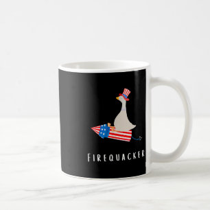 Funny goose fourth of july firequacker coffee mug