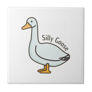 Funny Goose, Goose Lover, Silly Goose Ceramic Tile