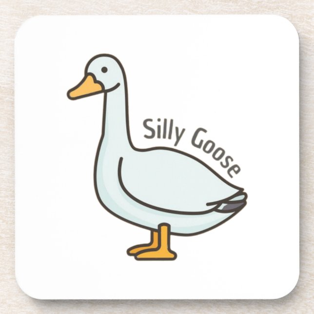 Funny Goose, Goose Lover, Silly Goose Coaster (Front)