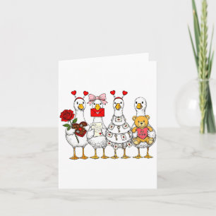 Funny Goose Happy Valentine Goose Cute Heart Lover Card