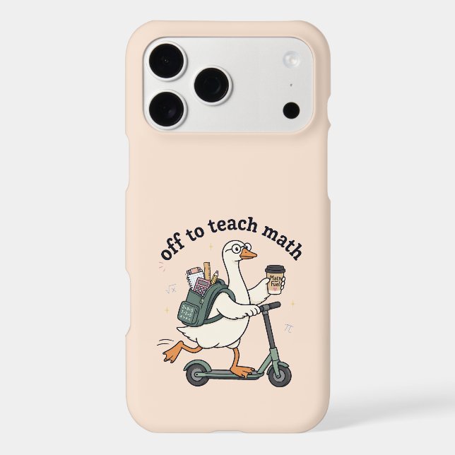 Funny Goose Math Teacher Off To Teach Math Quote   (Back)