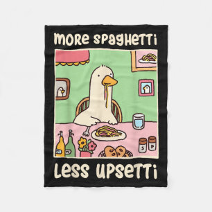 Funny Goose Meme Humour Saying More Spaghetti Less Fleece Blanket