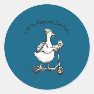 Funny goose mental health counsellor off to classic round sticker
