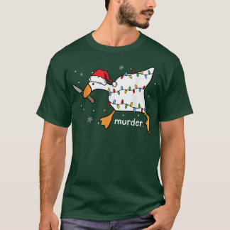 Funny Goose Murder Meme Christmas Santa Hat Xmas M T-Shirt