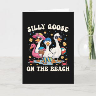 Funny Goose On The Beach Matching Family Summer Va Card