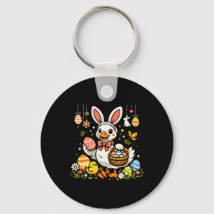 Funny Goose Outfit Easter Ears Geese Bunny Design Key Ring
