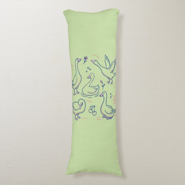 Funny Goose Pattern Body Cushion (Front Vertical)
