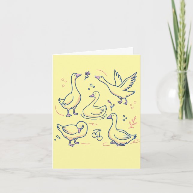 Funny Goose Pattern Invitation (Front)