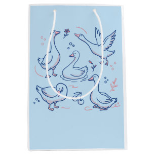 Funny Goose Pattern Medium Gift Bag