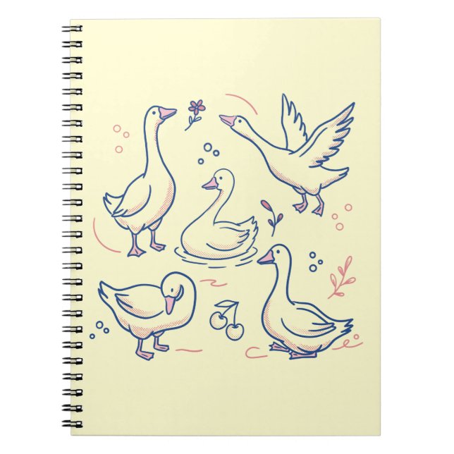 Funny Goose Pattern Notebook (Front)
