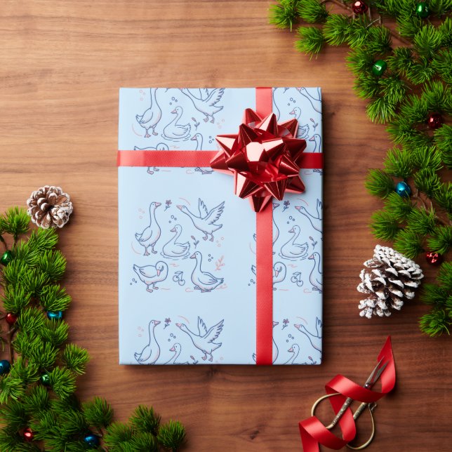 Funny Goose Pattern Wrapping Paper (Holiday Gift)