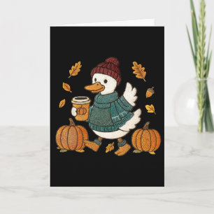 Funny Goose Pumpkin Thanksgiving Autumn Fall Y'all Card