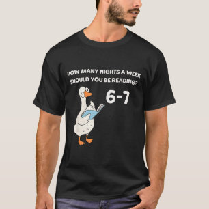 Funny Goose Reading 67 Six Seven Meme Teacher Book T-Shirt