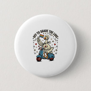 Funny Goose Scooter Love Vintage Shirt Design_1 6 Cm Round Badge