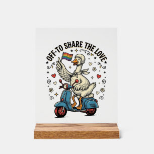 Funny Goose Scooter Love Vintage Shirt Design_1 Acrylic Sign