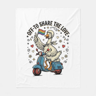 Funny Goose Scooter Love Vintage Shirt Design_1 Fleece Blanket