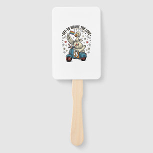 Funny Goose Scooter Love Vintage Shirt Design_1 Hand Fan