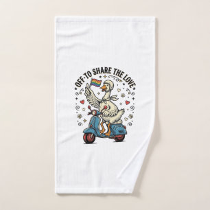 Funny Goose Scooter Love Vintage Shirt Design_1 Hand Towel
