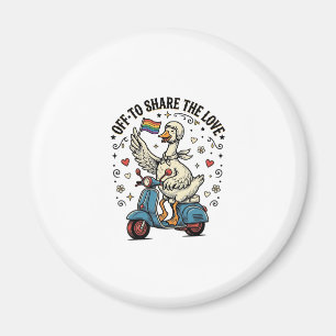 Funny Goose Scooter Love Vintage Shirt Design_1 Magnet