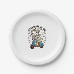 Funny Goose Scooter Love Vintage Shirt Design_1 Paper Plate
