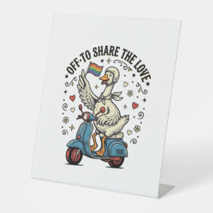 Funny Goose Scooter Love Vintage Shirt Design_1 Pedestal Sign