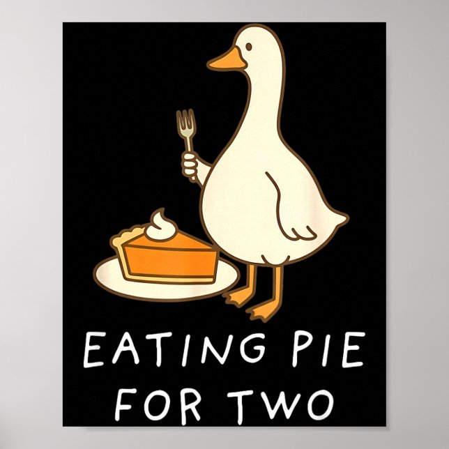 Funny Goose Thanksgiving Couples Pregnancy Announc Poster (Front)