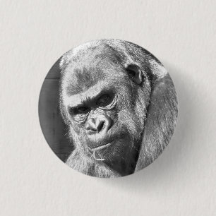 FUNNY GORILLA 3 CM ROUND BADGE