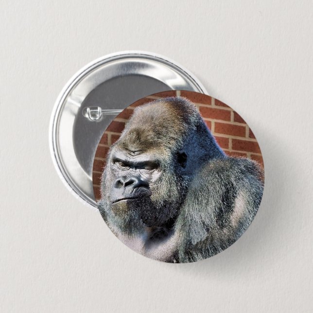 FUNNY GORILLA 6 CM ROUND BADGE (Front & Back)
