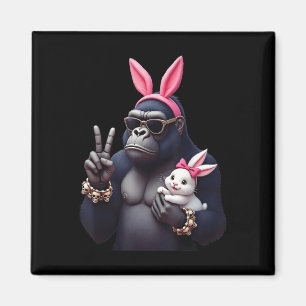 Funny Gorilla Bunny Cool Easter, Cute & Edgy A Magnet