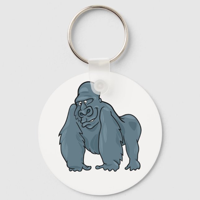 Funny Gorilla Cool Blue Ape Animal Design  Key Ring (Front)