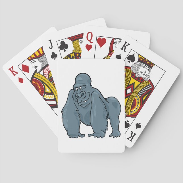 Funny Gorilla Cool Blue Ape Animal Design  Playing Cards (Back)
