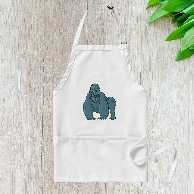 Funny Gorilla Cool Blue Ape Animal Design  Standard Apron (Creator Uploaded)