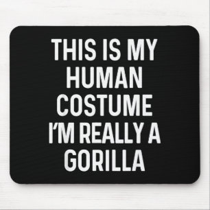 Funny Gorilla Costume Shirt Halloween Adults Kids Mouse Pad