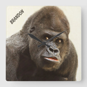 Funny Gorilla custom name wall clock