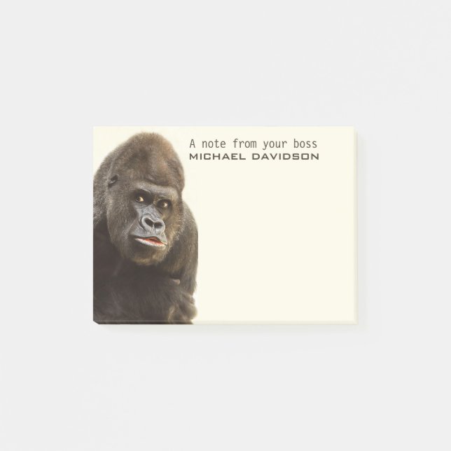 Funny Gorilla custom text Post-It notes (Front)