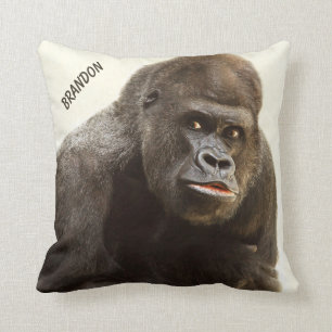 Funny Gorilla custom throw pillow