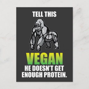 Funny Gorilla Lifestyle Vegan Quotes Postcard