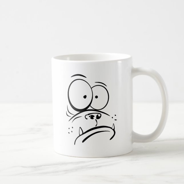 Funny gorilla looking confused cartoon image coffee mug (Right)