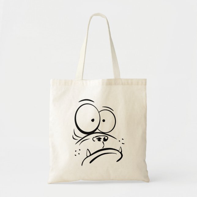 Funny gorilla looking confused cartoon image tote bag (Front)