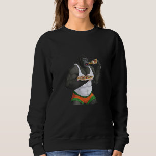 Funny gorilla,pizza,bodybuilder,fitness,gym. sweatshirt
