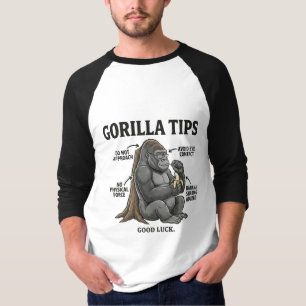 Funny Gorilla Safety Tips Infographic Illustration T-Shirt